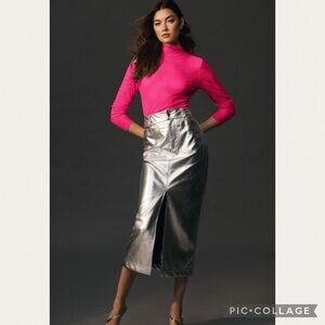 NWT Anthropologie Sheer Lace Turtleneck in Pink